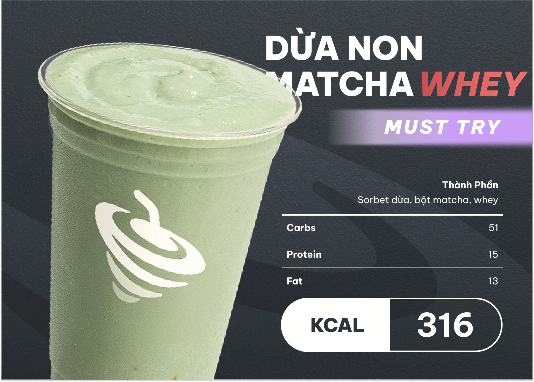 Dừa Non Matcha Whey Blend